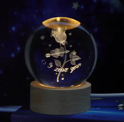 Luminous Galaxy Crystal Lamp